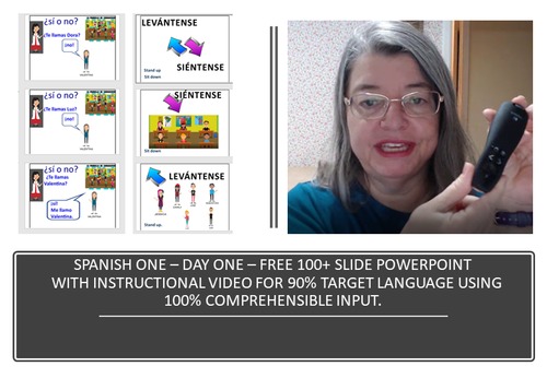 Preview of SPANISH ONE DAY ONE WITH 90% TARGET LANGUAGE LESSON EXPLANATION