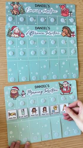 Editable Morning, Evening Routine Chore Chart Daily Visual Schedule ...