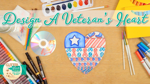 Preview of Veterans Day Activities: Heart Art Project, Roll-A-Dice Game, & Art Sub Plan