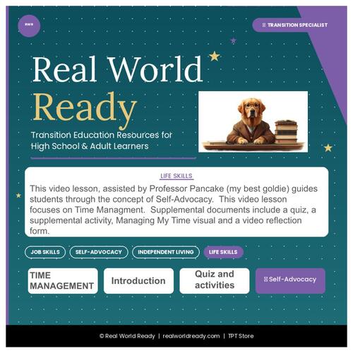 Preview of Time Management l special education life skills l grade 8-post secondary
