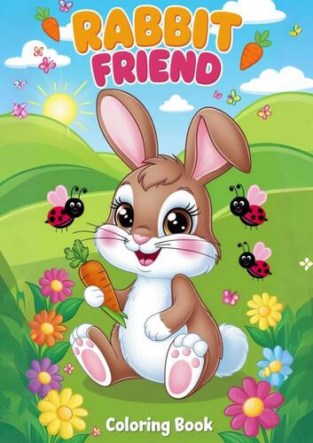Rabbit Friend Coloring Book – 25 Cute and Fun Pages for Kids by Kids Mania