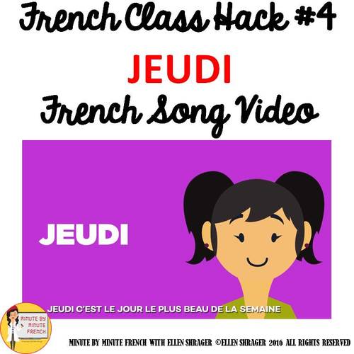 Preview of 4 French Class Transition Video "Thursday" for CI TCI TPRS _90% Target Language