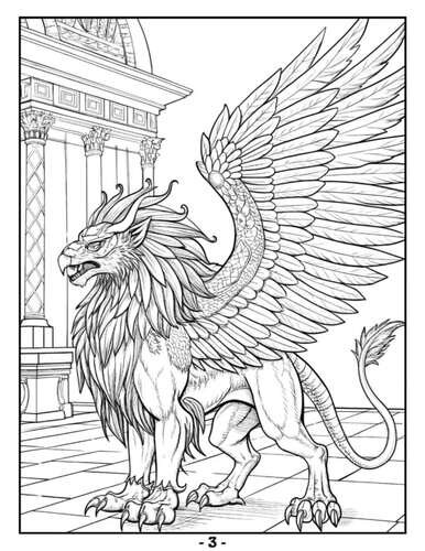 Mythical Creatures - Adult Coloring Pages: Fantasy Coloring Book for Adults
