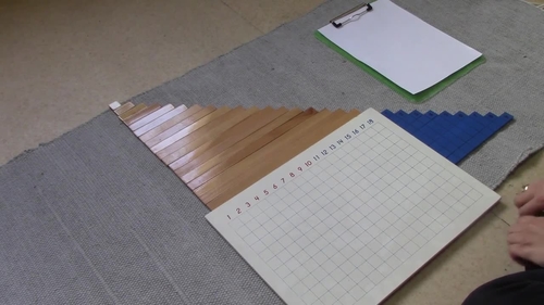 Preview of Montessori Math Subtraction strip board presentation 1