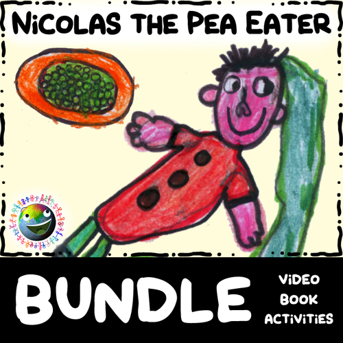 Preview of Kids Stories BUNDLE - "Nicolas The Pea Eater" - Video, Book & Activities