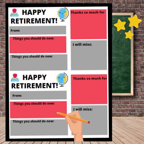 Teacher Retirement appreciation letter thanks no prep by IncredibleDesigns