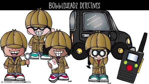 Bobbleheadz clip art, Detectives Mini by Melonheadz Clipart | TPT