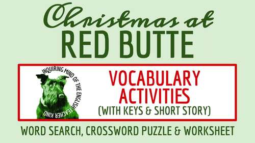 quot Christmas at Red Butte quot Vocabulary Activities Crossword Puzzle