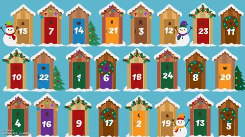 Christmas digital advent countdown calendar for PowerPoint Google Slides