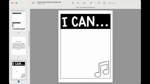 Music Goal Setting | Printable by musicpluscoffee | TPT