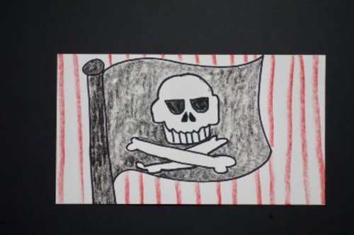 Preview of Let's Draw a Skull & Crossbones Pirate Flag!