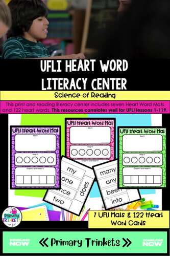 UFLI Heart Word Literacy Center by Primary Trinkets | TPT