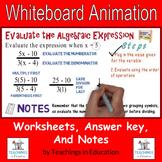 Evaluate Expressions: Whiteboard Animation Packet