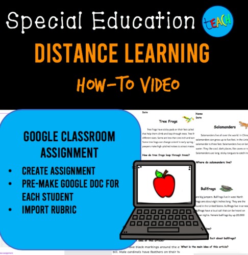 Preview of DISTANCE LEARNING How to Assign Google Doc Submissions on Google Classroom