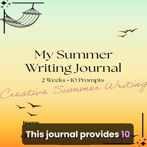 Summer Creative Writing Journal | Writing Prompts for Middle School | W ...