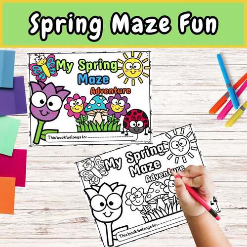 Spring Maze Activity Book for Kids | Mazes Ages 4-8 | Spring Coloring pages