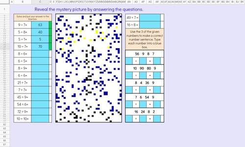 Digital Math Pixel Art Mystery Picture 3rd Grade 3.OA.7 Multiplication ...