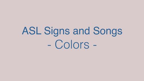 Preview of ASL: Colors