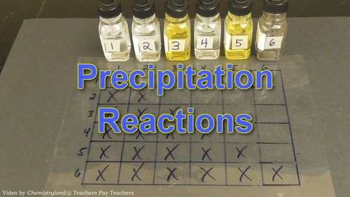 Preview of Chemistry Lab Video - Precipitation Reactions: Formula Writing (w/ Answer Key)