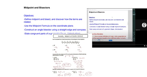 Preview of Midpoint and bisectors VIDEO lesson with all materials