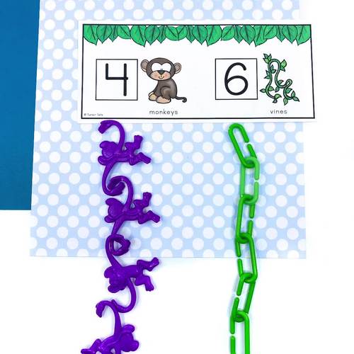 Monkey Measurement Activity - Jungle Count & Compare Lengths Center