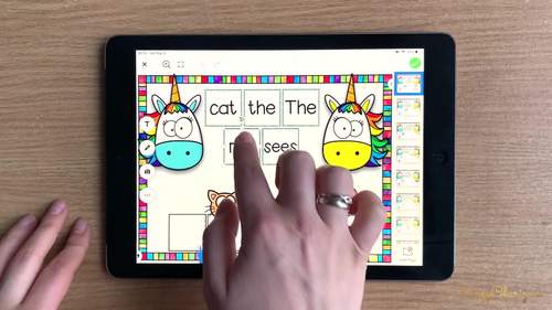 Sentence Building Activity Center CVC Words with Pictures for Seesaw