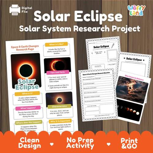Solar Eclipse Research Project | Space Earth Changes Informational Text ...