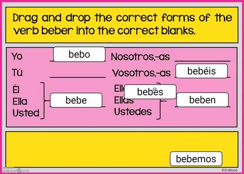 Spanish Present Tense Verbs ER and IR by Debbie Wood | TPT