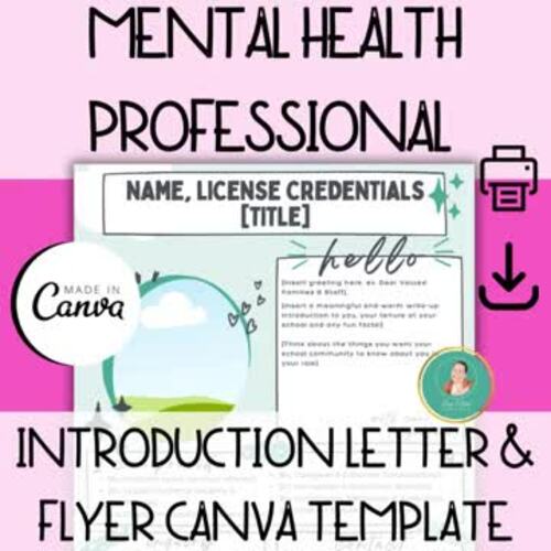 Mental Health Professional Letter & Flyer for School Communities, Canva ...