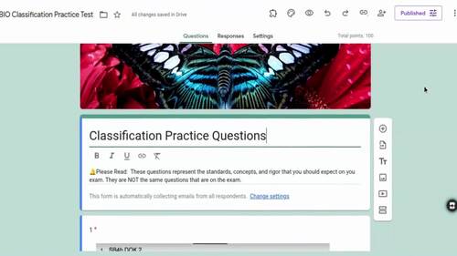 Taxonomy & Classification Biology Google Form Quiz by Go Forth and Do ...