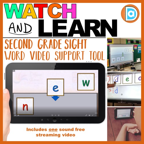 Preview of New | FREE Watch & Learn Sight Words, Second Grade Sight Word Support Resource