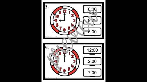 Christmas Telling Time to the HOUR Clip It Task Cards by Teach 2 Grow ...