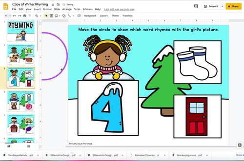 Winter Rhyming for Google Slides™ by A Sunny Day in First Grade | TPT