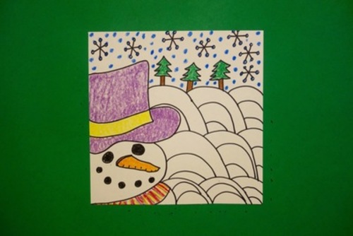 Preview of Let's Draw a Snowman Foreground-Middle-Background!