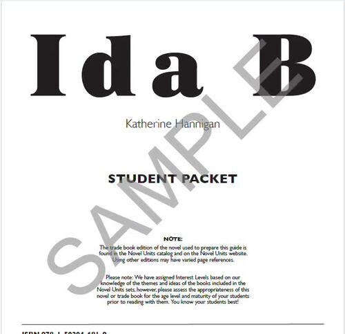 Ida B. Novel Units® Student Packet Novel Study | TPT