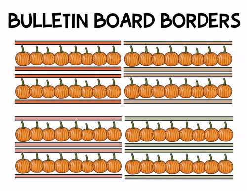 Fall Bulletin Board Borders, Pumpkin Theme Classroom Borders, Autumn Decor