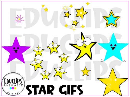 GIFs - Stars - Animated Images - {Educlips} by Educlips | TpT