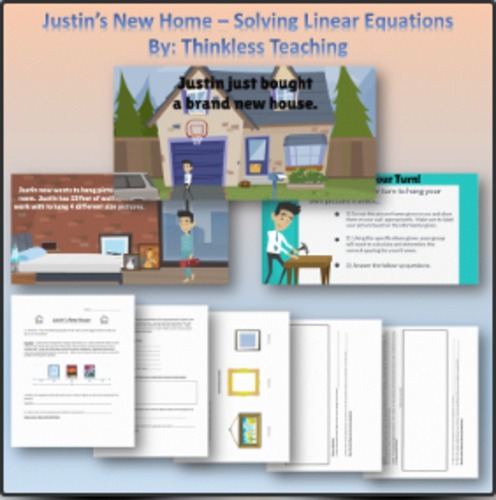 Preview of Justin's New Home - Developing & Solving Linear Equations