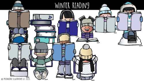 Winter clip art, Reading COMBO PACK by Melonheadz Clipart | TPT