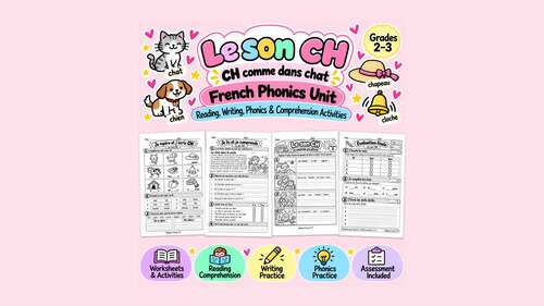French Phonics Le Son CH Worksheets | Reading & Comprehension | TPT