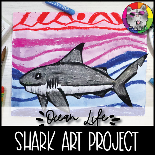 Preview of Ocean Art Lesson, Black Tipped Reef Shark Art Project Activity by Ted Harrison