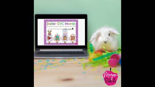 Easter Digital CVC Words for Google Slides Kindergarten Distance Learning