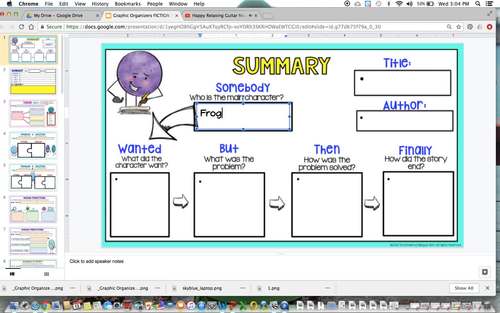 Graphic organizers for Fiction- Google Classroom- Distance learning ...