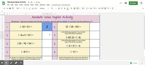 SOL 7.1e - Absolute Value Digital Activity by Virginia Digital Math