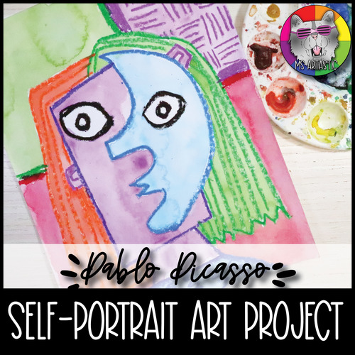 Preview of Picasso Art Project, Cubist Self-Portrait Art Lesson Activity for Primary
