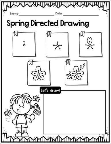Spring Directed Drawing: Fun & Easy How to Draw Spring Activities
