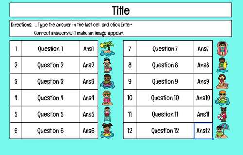 Self Checking Templates for Google Sheets - PERSONAL Use by Try-Angle Math