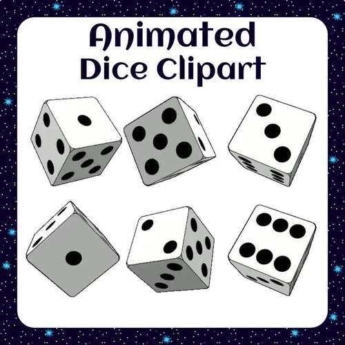Animated Dice GIFs for Digital Resources and Boom Cards - White with ...