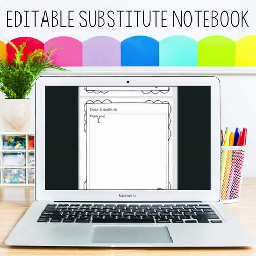 Substitute Folder Printables Editable Sub Notebook by Kreative in Kinder