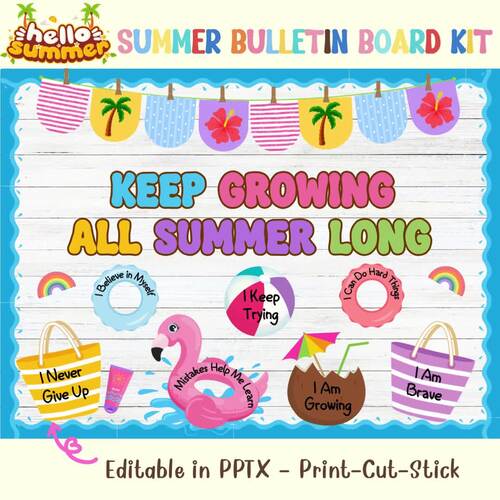 Keep Growing All Summer Long Bulletin Board | End of the Year Decor ...